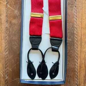 Nylon Suspenders with Leather trim